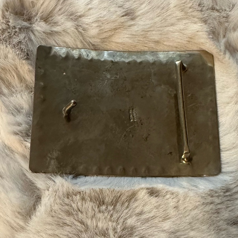 Vintage Silver and Turquoise Belt Buckle, approximately 3*5” - Picture 3 of 4